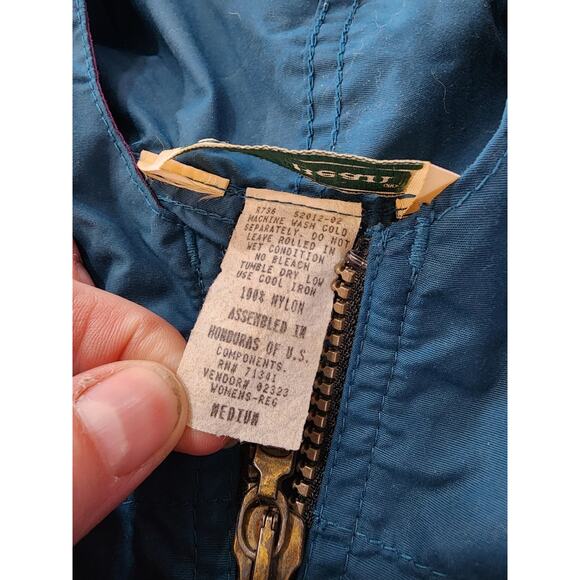 Vintage LL Bean Jacket Womens Medium Blue Anorak Parka Windbreaker 90s USA - Picture 10 of 12